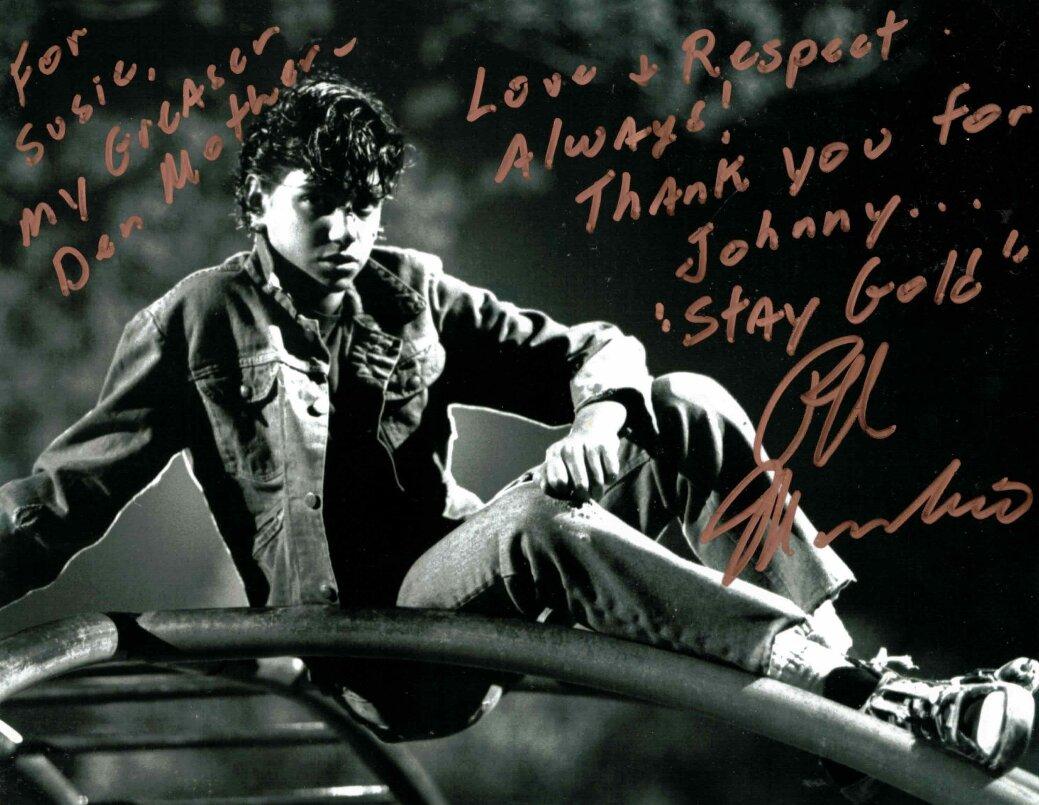 Ralph Macchio’s autograph to S. E. Hinton.